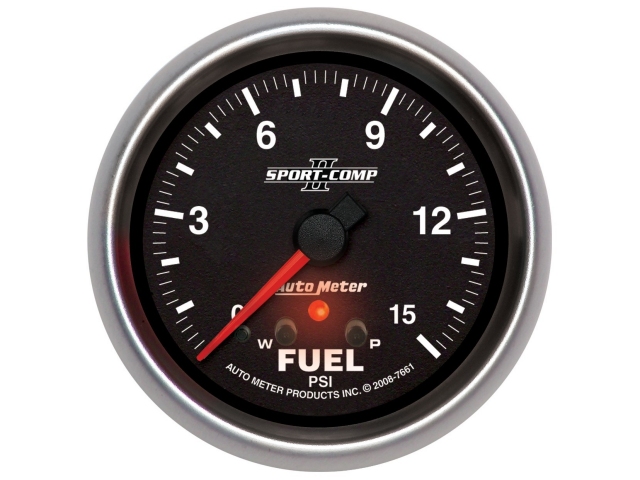 Auto Meter SPORT-COMP II Digital Stepper Motor Gauge, 2-5/8", Fuel Pressure (0-15 PSI)