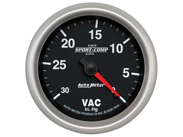 Auto Meter SPORT-COMP II Mechanical, 2-5/8", Vacuum (0-30 In. Hg.)