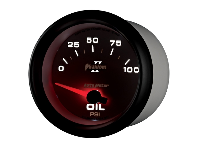 Auto Meter Phantom II Air-Core Gauge, 2-5/8", Oil Pressure (0-100 PSI)