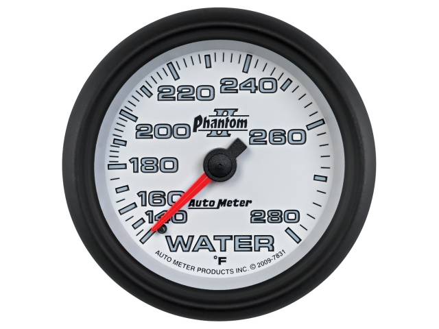 Auto Meter Phantom II Mechanical, 2-5/8", Water Temperature (140-280 deg. F)