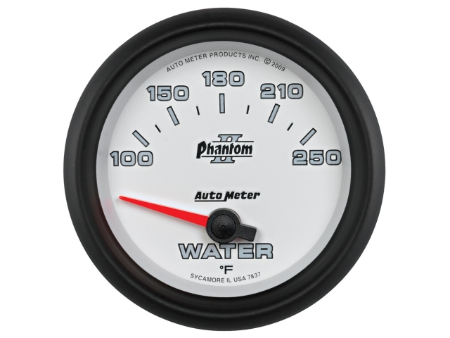 Auto Meter Phantom II Air-Core Gauge, 2-5/8", Water Temperature (100-250 deg. F)