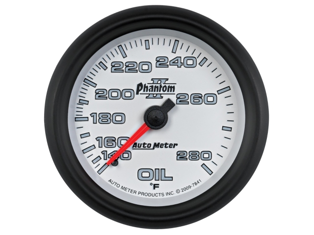 Auto Meter Phantom II Mechanical, 2-5/8", Oil Temperature (140-280 deg. F)