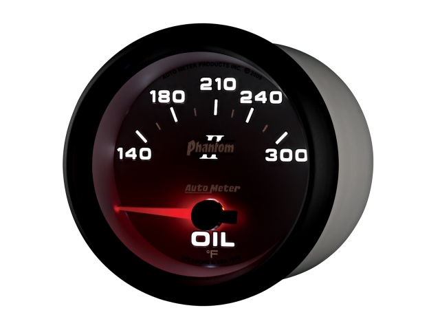 Auto Meter Phantom II Air-Core Gauge, 2-5/8", Oil Temperature (140-300 deg. F)