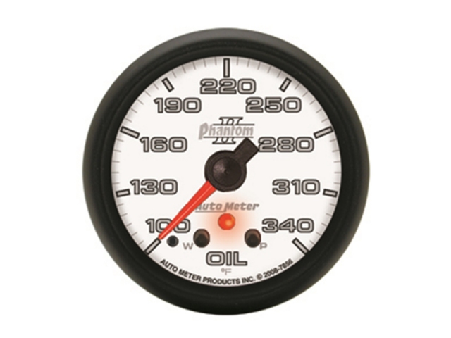 Auto Meter Phantom II Digital Stepper Motor Gauge, 2-5/8", Oil Temperature (100-340 deg. F)