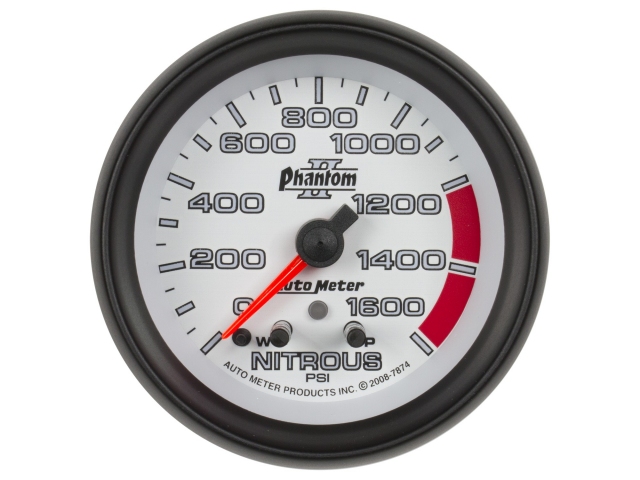 Auto Meter Phantom II Digital Stepper Motor Gauge, 2-5/8", Nitrous Pressure (0-1600 PSI)
