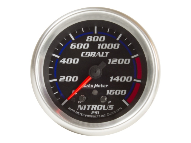Auto Meter COBALT Digital Stepper Motor Gauge, 2-5/8", Nitrous Pressure w/ Peak & Warn (0-1600 PSI)