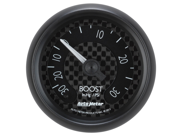 Auto Meter GT SERIES Mechanical, 2-1/16", Vacuum/Boost (30 In. Hg./30 PSI) - Click Image to Close