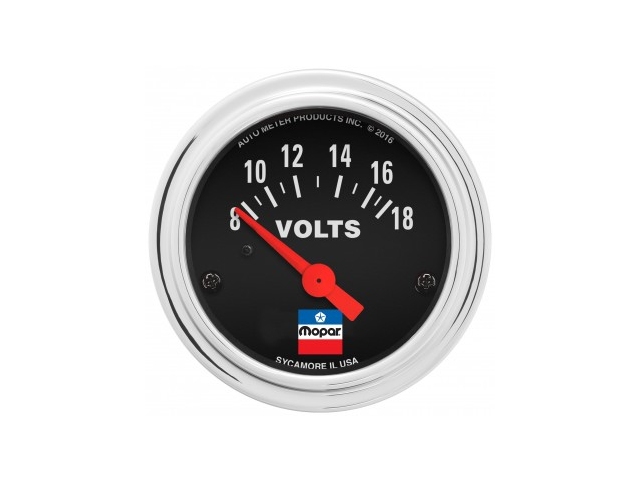 Auto Meter Mopar Classic Air-Core Gauge, 2-1/16", Voltmeter (8-18 Volts)