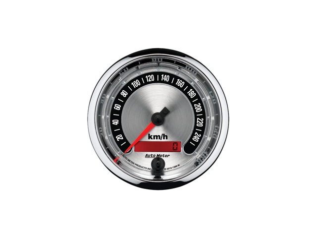 Auto Meter AMERICAN MUSCLE Air-Core Gauge, 3-3/8", Electric Speedometer (0-260 KM/H)