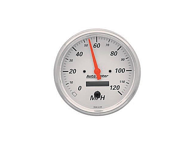 Auto Meter Arctic White Air-Core Gauge, 5", Electric Speedometer (0-120 MPH) - Click Image to Close