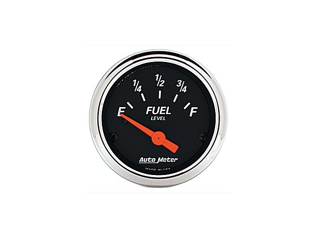 Auto Meter Designer Black Air-Core Gauge, 2-1/16", Fuel Level (0-90 Ohms)