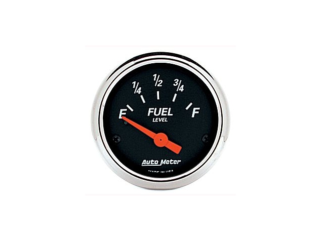 Auto Meter Designer Black Air-Core Gauge, 2-1/16", Fuel Level (0-30 Ohms)