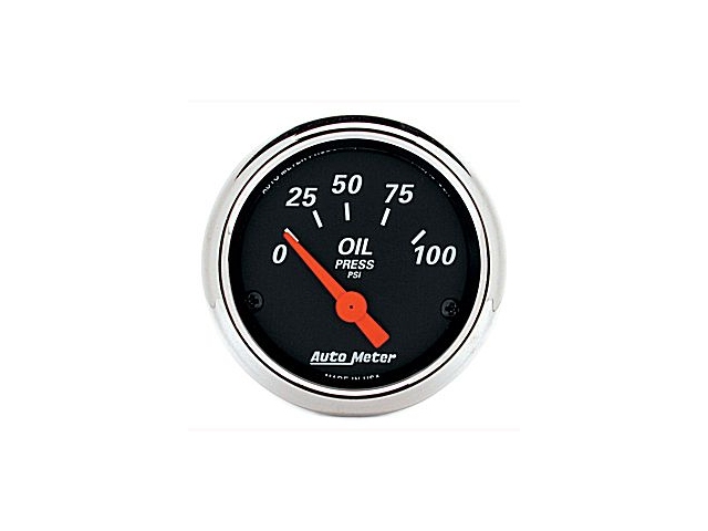 Auto Meter Designer Black Air-Core Gauge, 2-1/16", Oil Pressure (0-100 PSI)