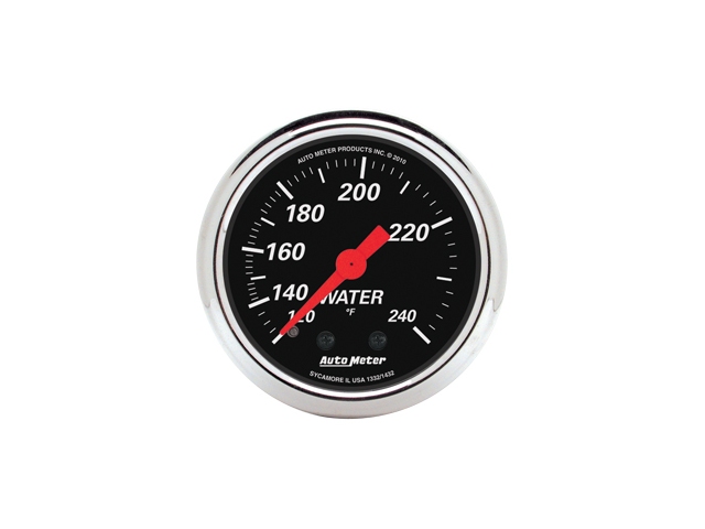 Auto Meter Designer Black Mechanical Gauge, 2-1/16", Water Temperature (120-240 F)
