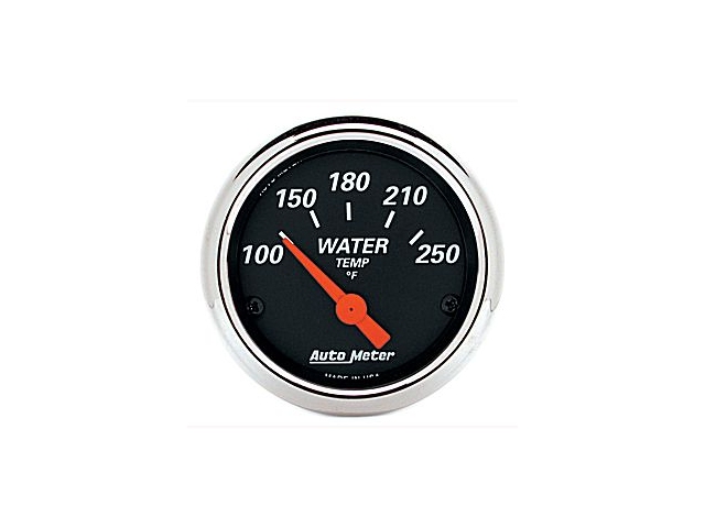 Auto Meter Designer Black Air-Core Gauge, 2-1/16", Water Temperature (100-250 F)
