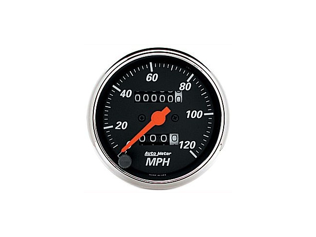 Auto Meter Designer Black Mechanical Gauge, 3-1/8", Speedometer (0-120 MPH)