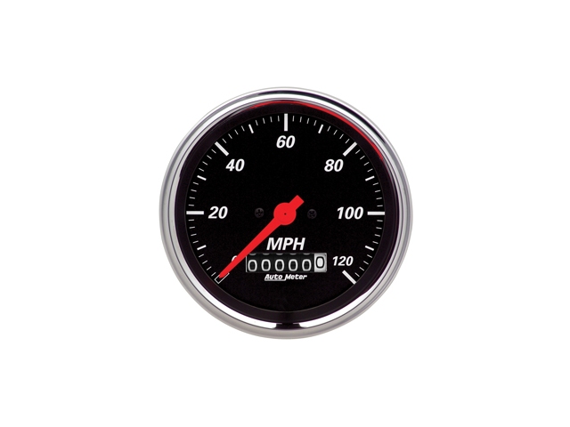 Auto Meter Designer Black Air-Core Gauge, 3-3/8", Electric Speedometer (0-120 MPH)