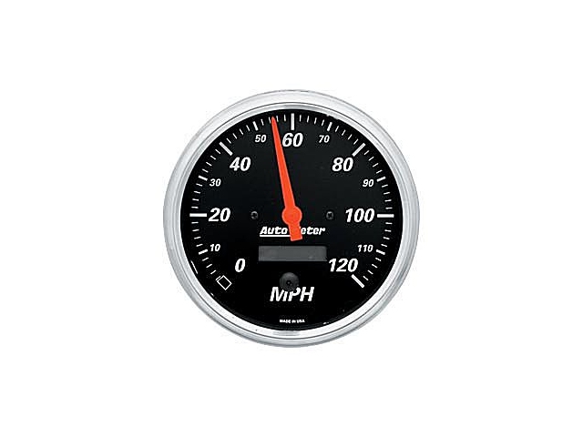 Auto Meter Designer Black Air-Core Gauge, 5", Electric Speedometer (0-120 MPH)