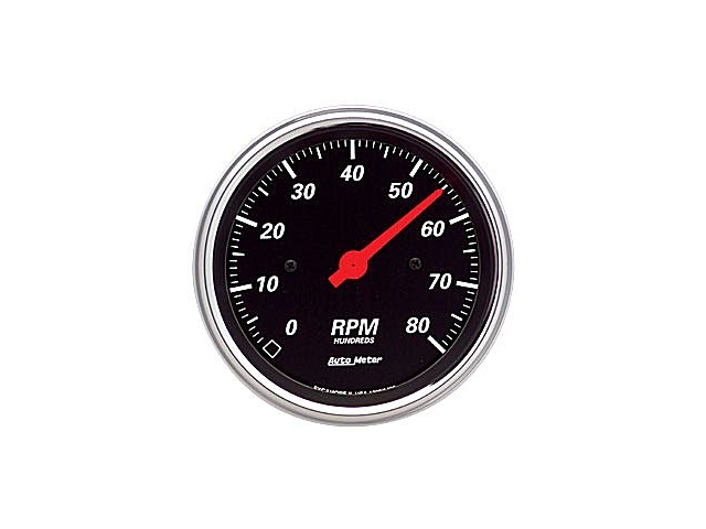Auto Meter Designer Black Air-Core Gauge, 3-3/8", In-Dash Tachometer (0-8000 RPM) - Click Image to Close