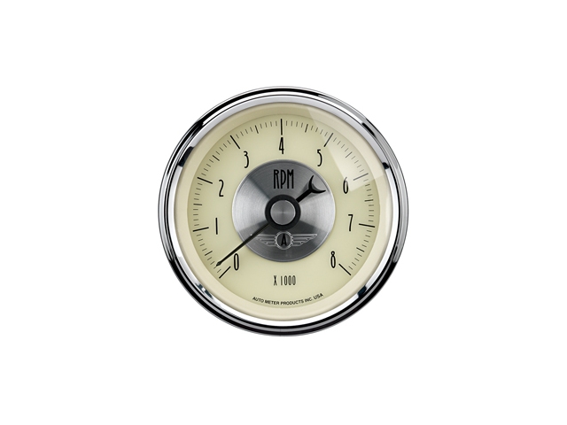 Auto Meter Prestige Antique Ivory In-Dash Tach & Speedo, 3-3/8", Tachometer In-Dash (8000 RPM) - Click Image to Close