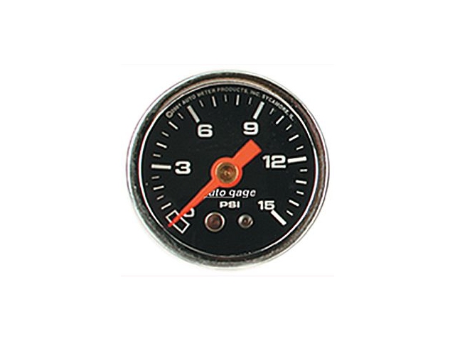 Auto Meter Auto gage Mechanical Gauge, 1-1/2", Fuel Pressure (0-15 PSI) - Click Image to Close