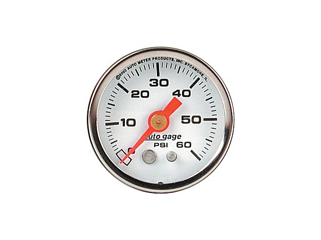 Auto Meter Auto gage Mechanical Gauge, 1-1/2", Fuel Pressure (0-60 PSI)