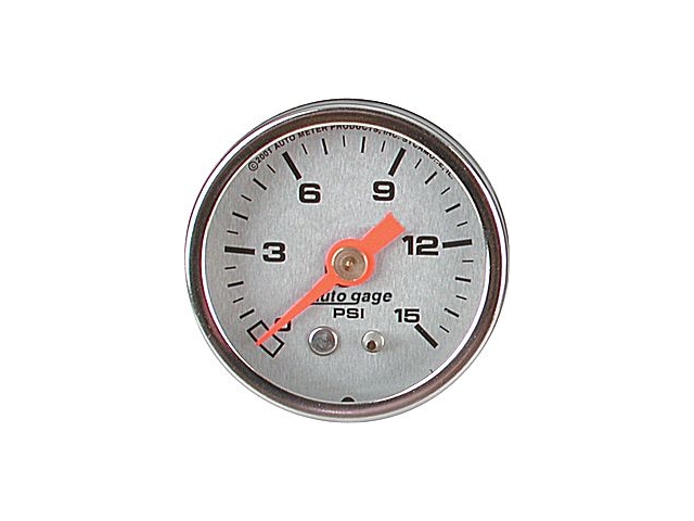 Auto Meter Auto gage Mechanical Gauge, 1-1/2", Fuel Pressure (0-15 PSI)
