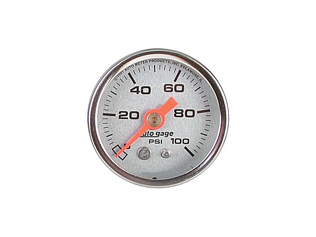 Auto Meter Auto gage Mechanical Gauge, 1-1/2", Fuel Pressure (0-100 PSI) - Click Image to Close