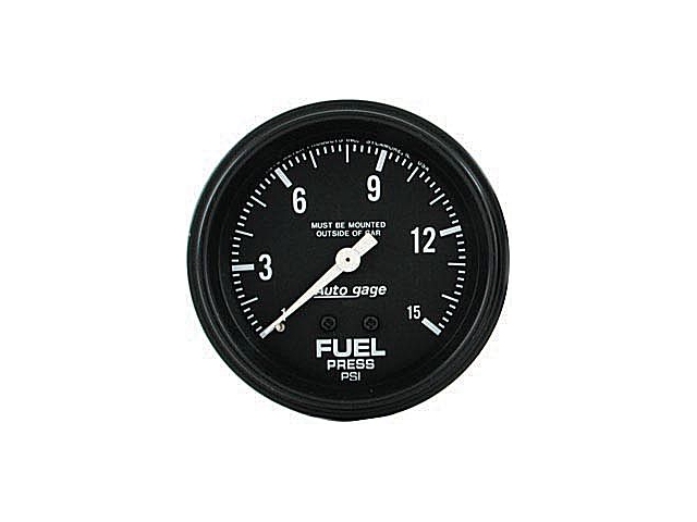 Auto Meter Auto gage Mechanical Gauge, 2-5/8", Fuel Pressure (0-15 PSI)