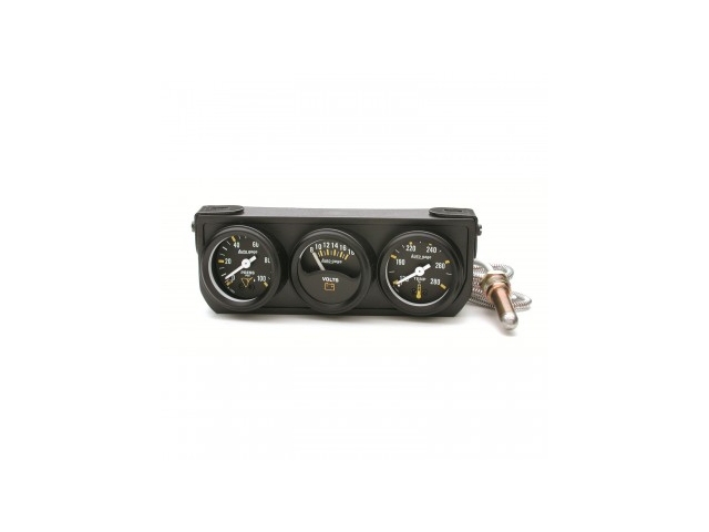 Auto Meter Auto gage Mechanical Gauge Console, 1-1/2", Water Temperature/Oil Pressure/Voltmeter (100-280 F/100 PSI/18 Volts)