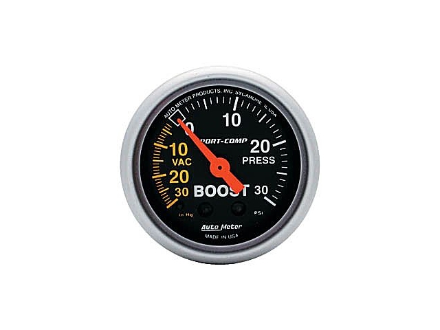 Auto Meter Sport-Comp Mechanical, 2-1/16", Vacuum/Boost (30 In. Hg.-Vac/30 PSI)
