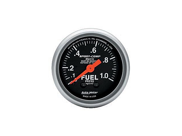 Auto Meter Sport-Comp Mechanical, 2-1/16", Fuel Pressure Metric (0-1 Kg/Cm2)