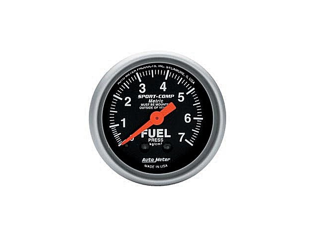 Auto Meter Sport-Comp Mechanical, 2-1/16", Fuel Pressure Metric (0-7 Kg/Cm2)