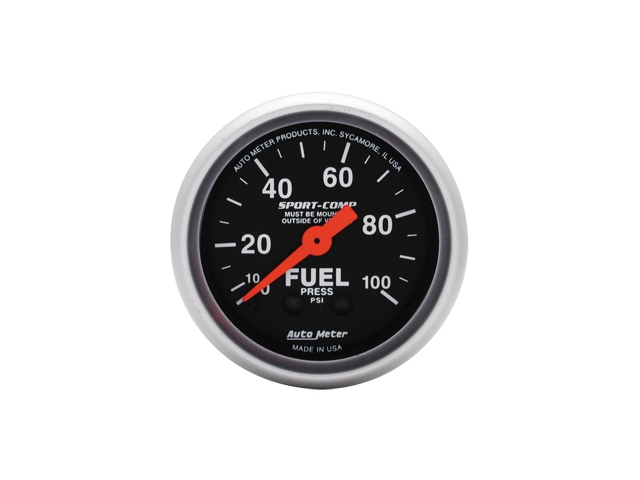 Auto Meter Sport-Comp Mechanical, 2-1/16", Fuel Pressure (0-100 PSI)