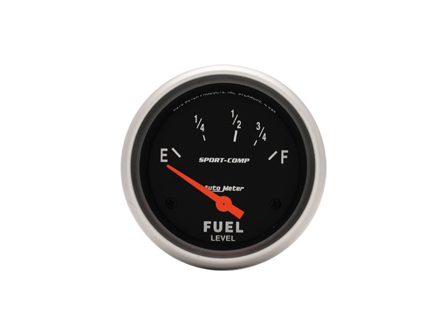 Auto Meter Sport-Comp Air-Core Gauge, 2-1/16", Fuel Level (73Ωs Empty/8-12Ωs Full)