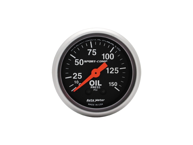 Auto Meter Sport-Comp Mechanical, 2-1/16", Oil Pressure (0-150 PSI)