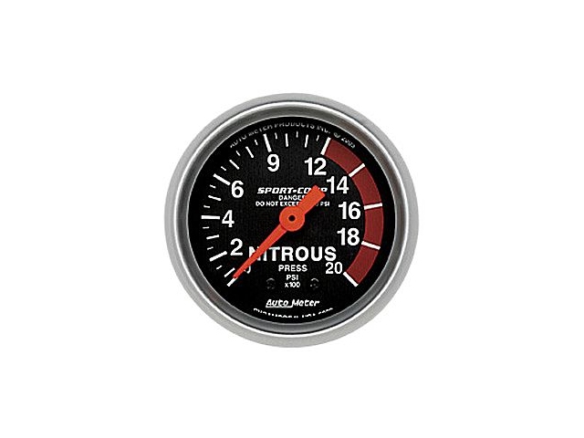 Auto Meter Sport-Comp Mechanical, 2-1/16", Nitrous Pressure (0-2000 PSI) - Click Image to Close