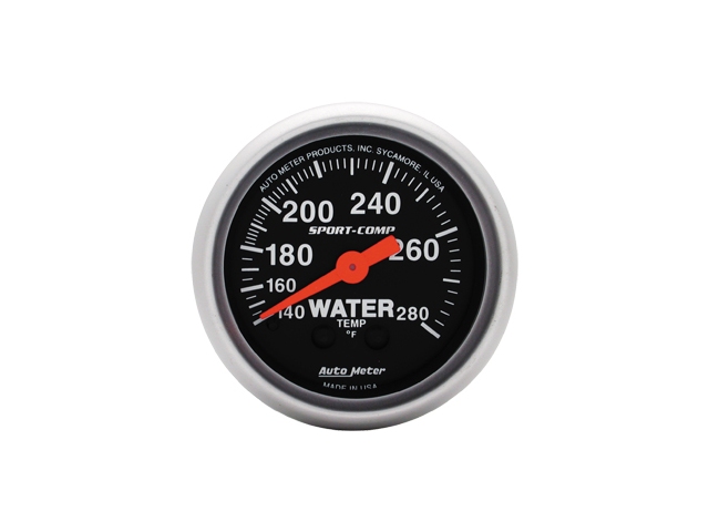 Auto Meter Sport-Comp Mechanical, 2-1/16", Water Temperature (140-280 deg. F)