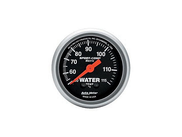 Auto Meter Sport-Comp Mechanical, 2-1/16", Water Temperature Metric (50-115 deg. C)