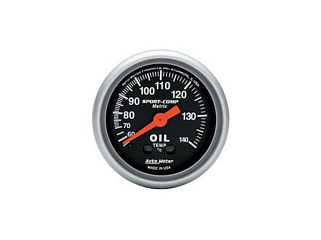 Auto Meter Sport-Comp Mechanical, 2-1/16", Oil Temperature Metric (60-140 deg. C)