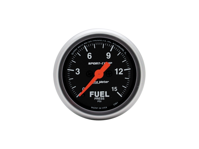 Auto Meter Sport-Comp Digital Stepper Motor Gauge, 2-1/16", Fuel Pressure (0-15 PSI)