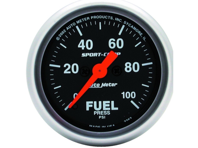 Auto Meter SPORT-COMP Digital Stepper Motor Gauge, 2-1/16", Fuel Pressure (0-100 PSI) - Click Image to Close