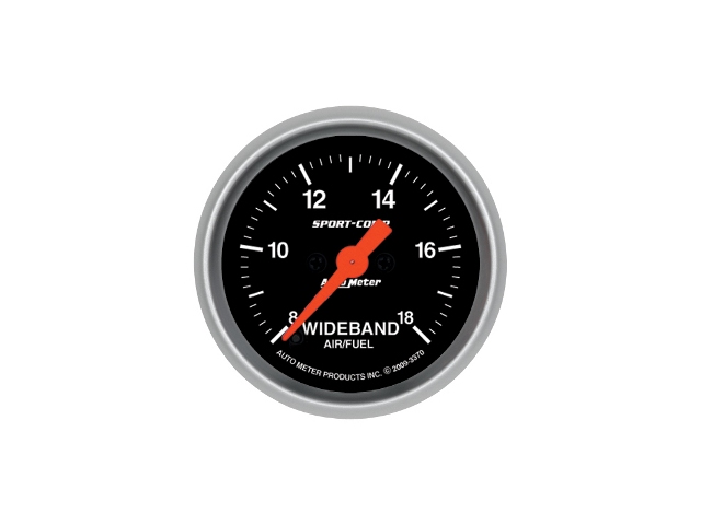 Auto Meter Sport-Comp Digital Stepper Motor Gauge, 2-1/16", Wideband Air/Fuel Ratio ANALOG (8:1-18:1 AFR)
