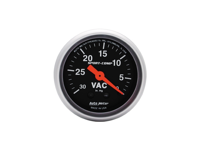 Auto Meter Sport-Comp Mechanical, 2-1/16", Vacuum (30 In. Hg.)