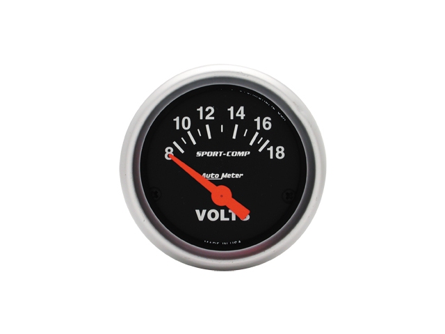 Auto Meter Sport-Comp Air-Core Gauge, 2-1/16", Voltmeter (8-18 Volts)
