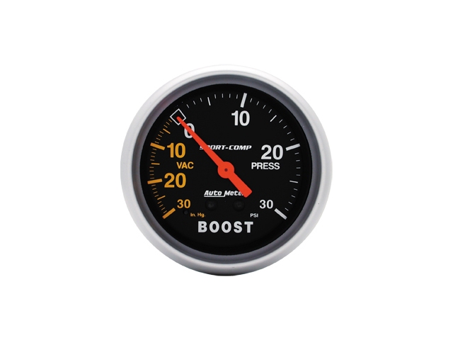 Auto Meter Sport-Comp Mechanical, 2-5/8", Vacuum/Boost (Pressure 30 In. Hg.-Vac/30 PSI)