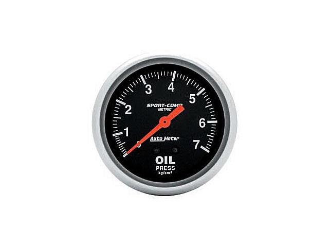 Auto Meter Sport-Comp Mechanical, 2-5/8", Oil Pressure Metric (0-7 Kg/Cm2)