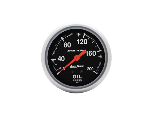 Auto Meter Sport-Comp Mechanical, 2-5/8", Oil Pressure (0-200 PSI)