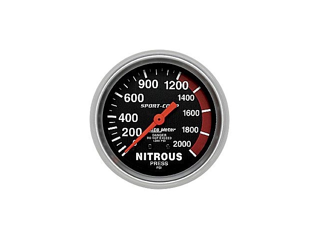 Auto Meter Sport-Comp Mechanical, 2-5/8", Nitrous Pressure (0-2000 PSI) - Click Image to Close