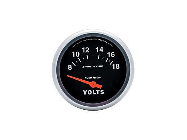 Auto Meter Sport-Comp Air-Core Gauge, 2-5/8", Voltmeter (8-18 Volts)